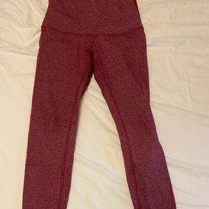 Lulu lemon high waisted maroon/pink leggings